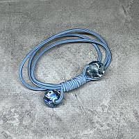 Гумка для волосся- (потрійна, блакитна) Намистина, арт 017899, 1 шт, Блакитний