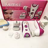 Ефективна пемза Kemei KM-3066, Тример для жінок, Жіночий тример для тіла, Електричний епілятор пилка ST-87, фото 4
