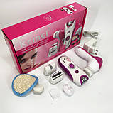 Ефективна пемза Kemei KM-3066, Тример для жінок, Жіночий тример для тіла, Електричний епілятор пилка ST-87, фото 6