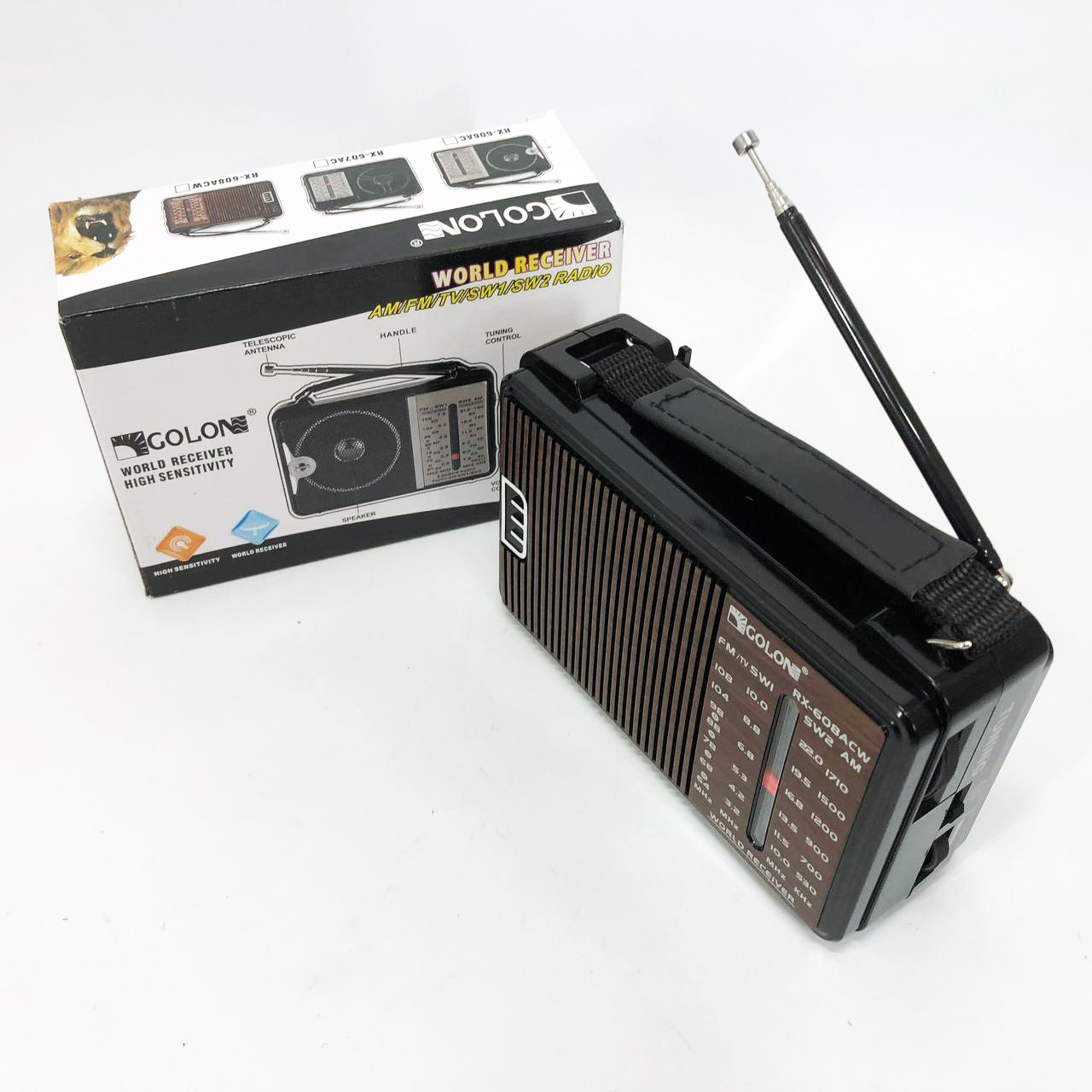 Антенний приймач для телевізійного і радіоефіру GOLON RX-608, Радіоприймач простий, Радіо настільне WI-14, фото 1