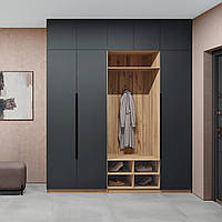 Стильна стінка прихожа 2 метри під стелю з антресоллю з шафою модерн ДСП Лайн Елегант Київський Стандарт