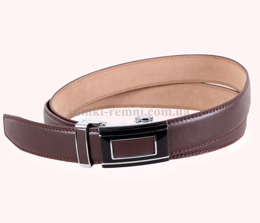 Чоловічий ремінь зі штучної шкіри під штани UK888-28 коричневий, фото 1