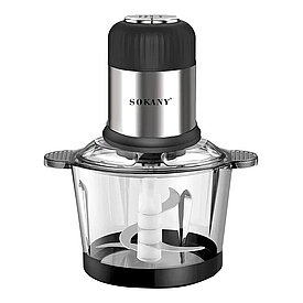 Чопер подрібнювач 800 Вт 4 леза з чашею на 2 літри м'ясорубка Sokany