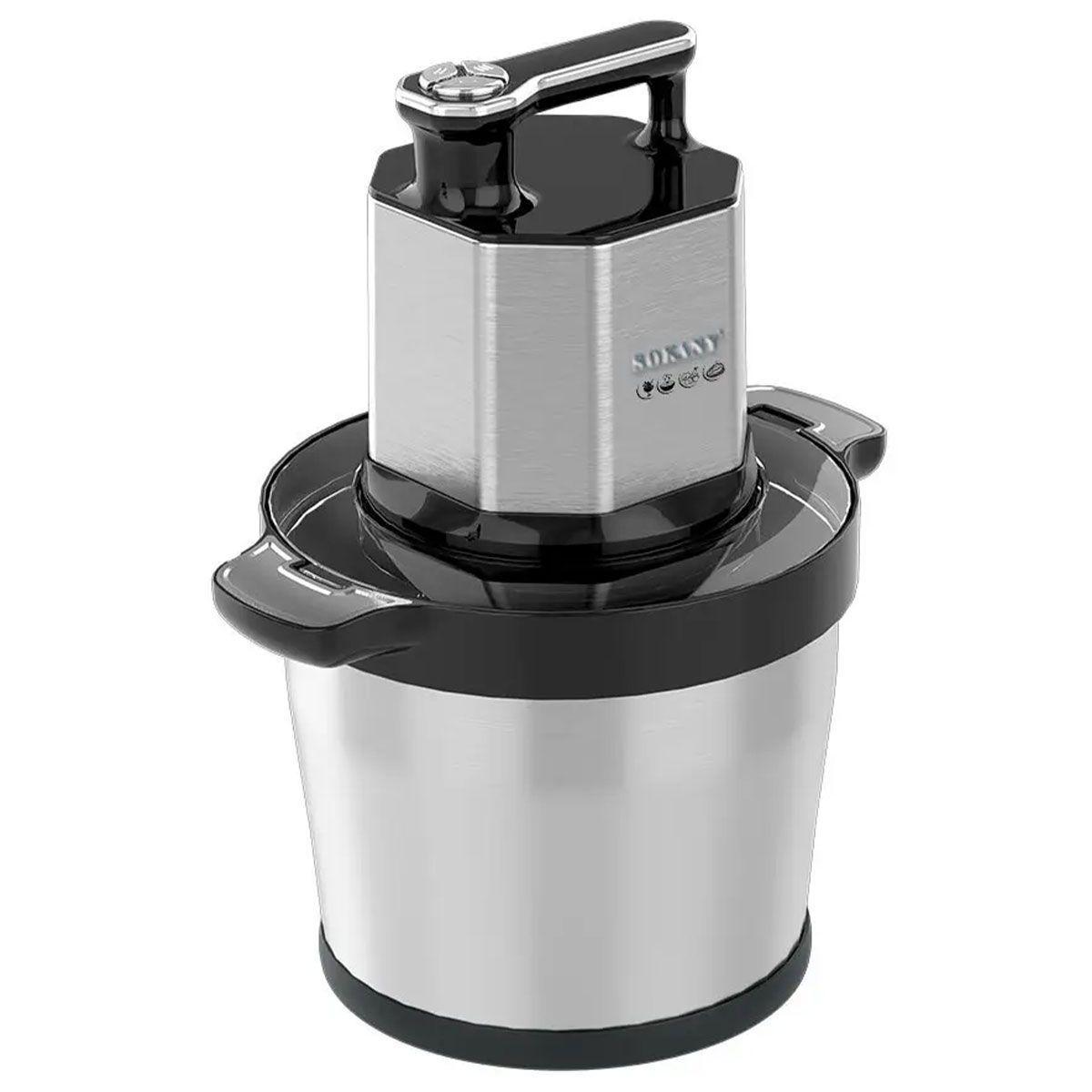 Чопер подрібнювач електричний кухонний 1500 Вт із чашею із нержавіючої сталі 8 літрів Sokany, фото 1