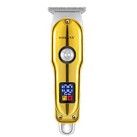 Машинка для стрижки волосся акумуляторна 1200 mAh професійні Золотиста Sokany