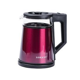 Електрочайник з автоматичним вимкненням 1.7 л Sokany побутовий 2000 Вт