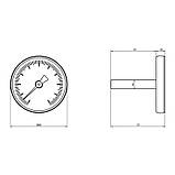 Термометр SD Plus 120oC 63 мм 1/2", заднє під'єднання SD17440MM, фото 2