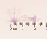 Сережки Xuping TTM Stainless Steel кераміка пусети «Бузкові трикутники» 6х6мм, фото 2