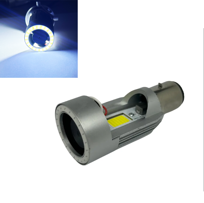 Мотолампа BSmart M6F LED цоколь H6 диод COB 12В 30Вт біла підсвітка ближній-білий, дальній-білий