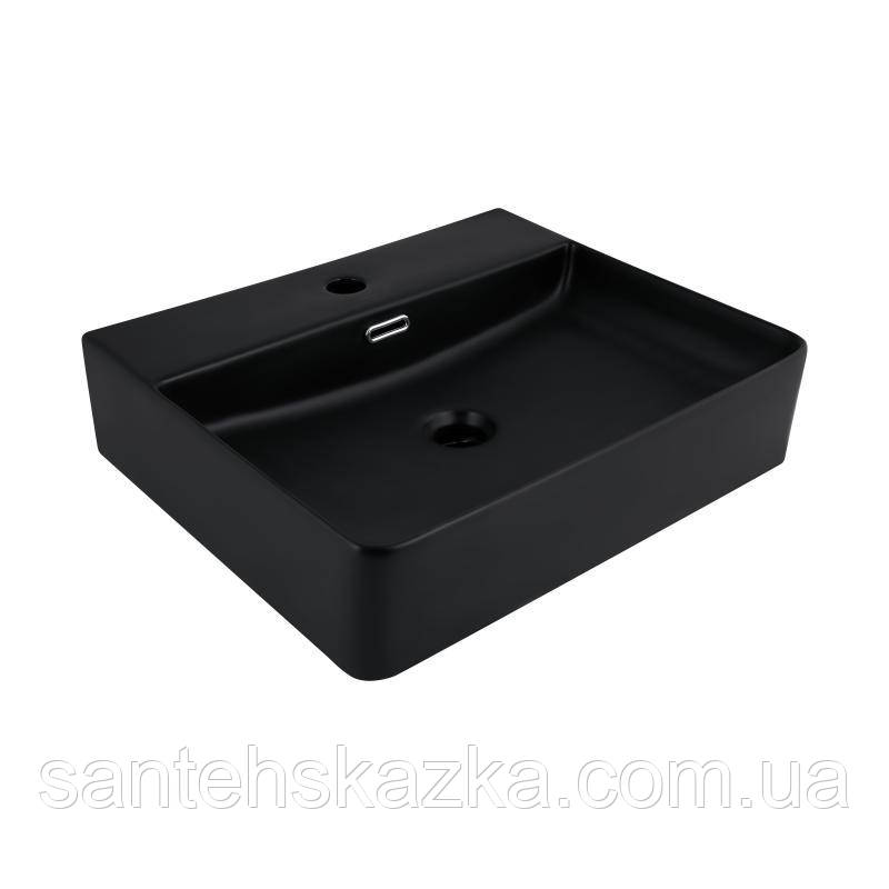 Раковина Qtap Nando LT 500х420х130 Matt black QT12116146AMB, фото 1