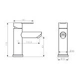 Змішувач для раковини Brinex Pure 001F низький Nickel BRIPUR001FNKL, фото 2