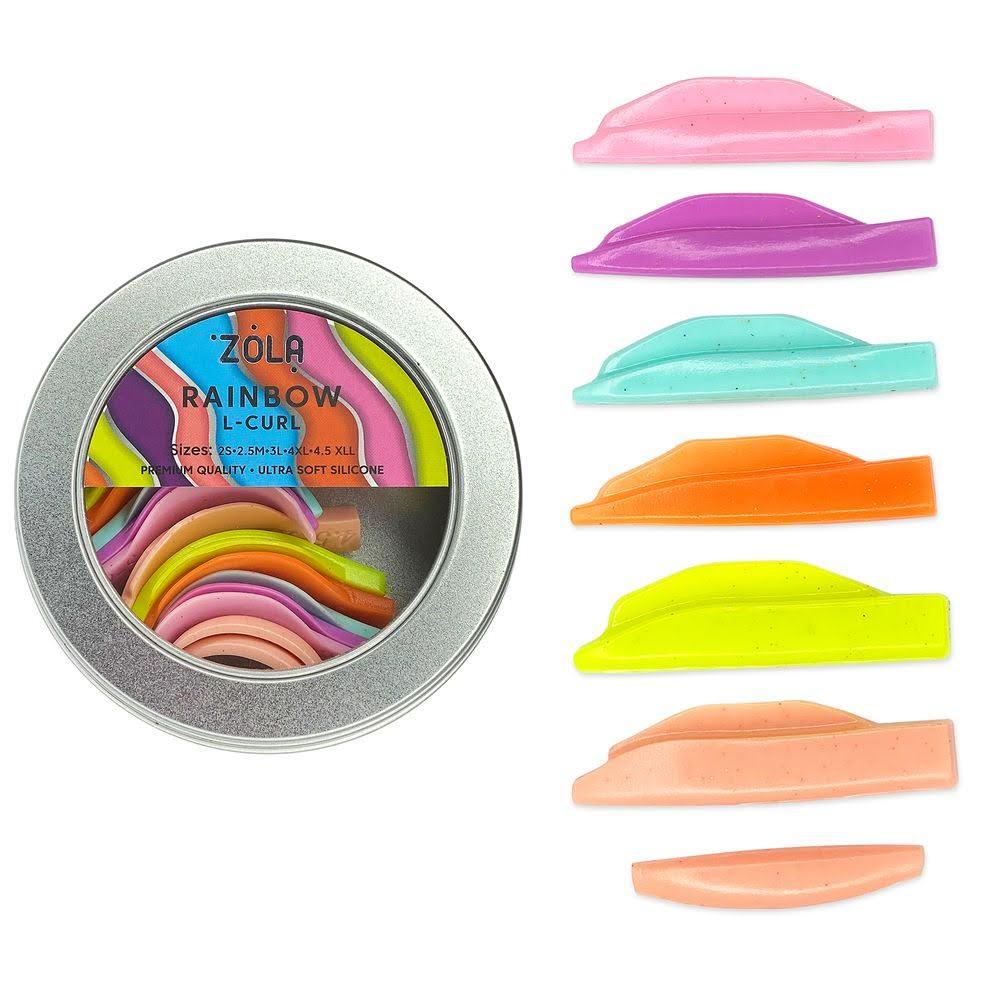 Zola валики Rainbow L-Curl (2S, 2.5M, 3L, 4XL, 4.5XLL) для ламінування вій (7 пар/уп.)