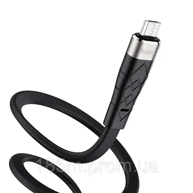 Кабель HOCO X53 USB - Micro 2,4A 1m silicone Black, фото 1