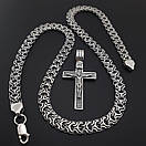 Срібна цепочка з хрестиком чоловіча Рамзес. Срібний хрестик чоловічий і цепочка товста. Довжина 55 см, фото 7