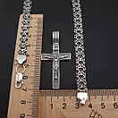 Срібна цепочка з хрестиком чоловіча Рамзес. Срібний хрестик чоловічий і цепочка товста. Довжина 55 см, фото 4