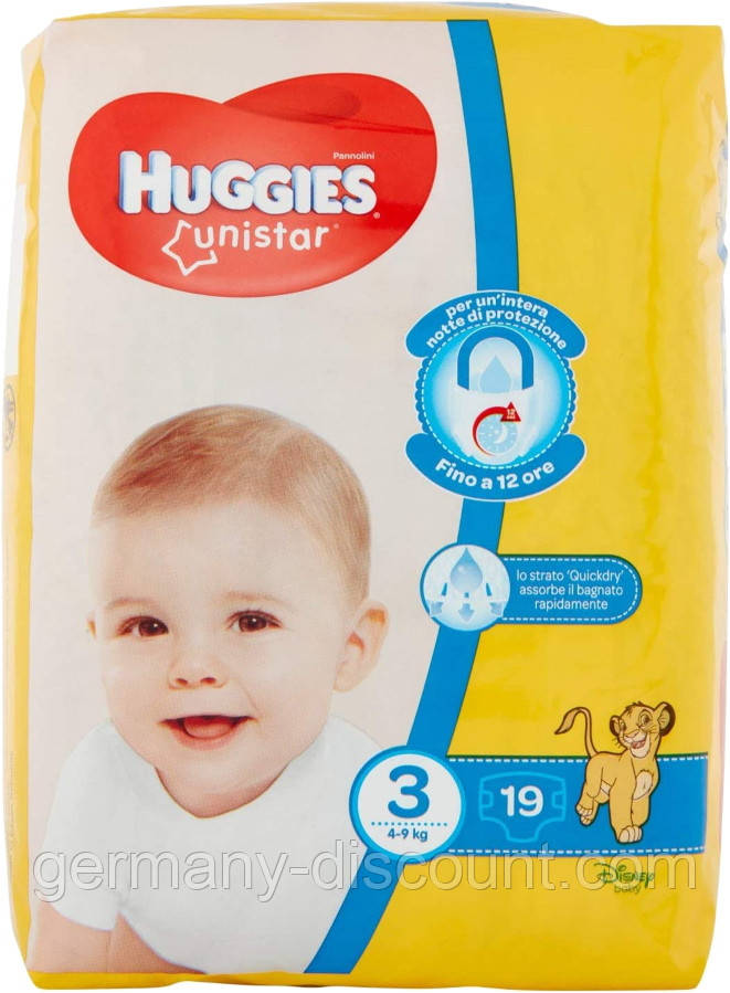 Підгузки Huggies Unistar 3 Чехія 19шт