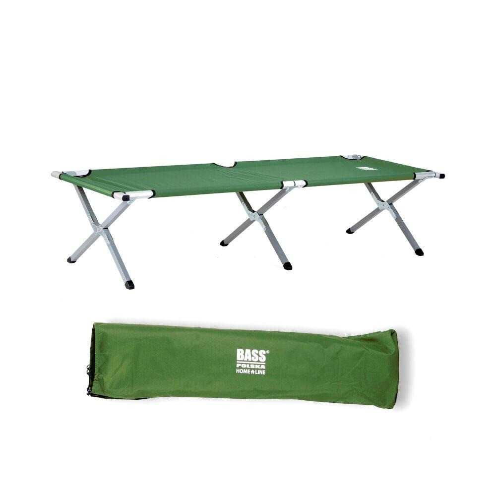 Туристичне розкладне ліжко в чохлі Bass Polska BH 31001 190 х 70 х 45 см зелене
