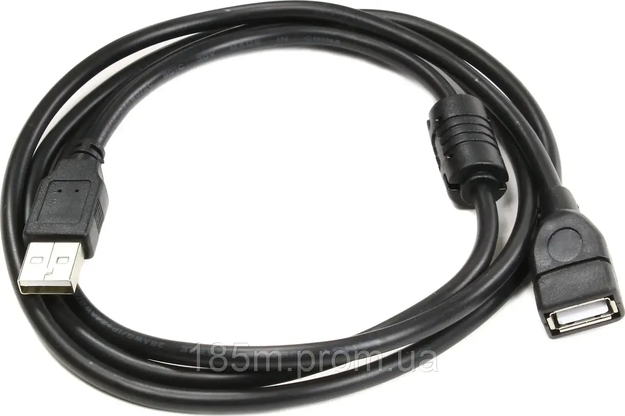 Кабель подовжувач ATCOM USB AM - USB AF 1.5m black 17206, фото 1