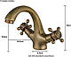 Змішувач для ванної кімнати Boaotx Wasserhahn Bad Antik Messing Двоважільний кран у ретростилі для раковини - фото 3 - id-p2536250149