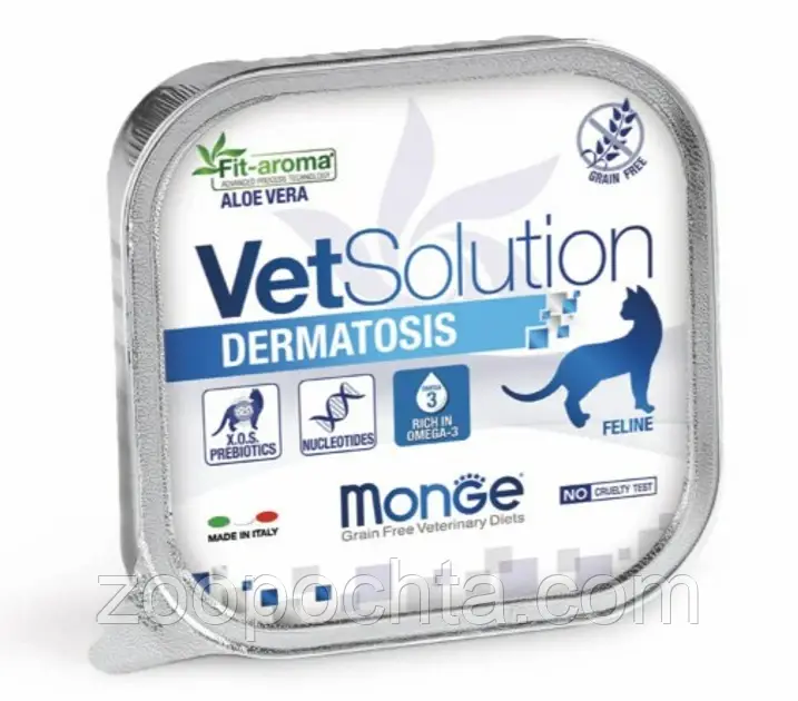 Вологий корм для кішок Monge VetSolution Dermatosis при дерматитах 100 гр 24 шт