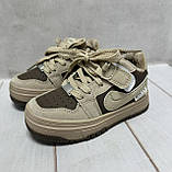 Демісезоні дитячі кросівки Bessky на флісі бежеві 28-29, фото 6