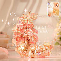 Конструктор нічник блоковий дитячий з підсвіткою Сакура з індивідуальним написом