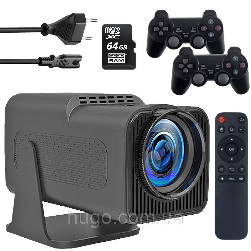 Смарт проектор с 2 джойстиками и пультом 4K, HCS350PRO / Мультимедийный ...