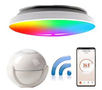 Комплект WIFI автоматизації освітлення 1DAL LightKit WF5 | Датчик руху + RGB світильник 24 W | APP "Tuya"