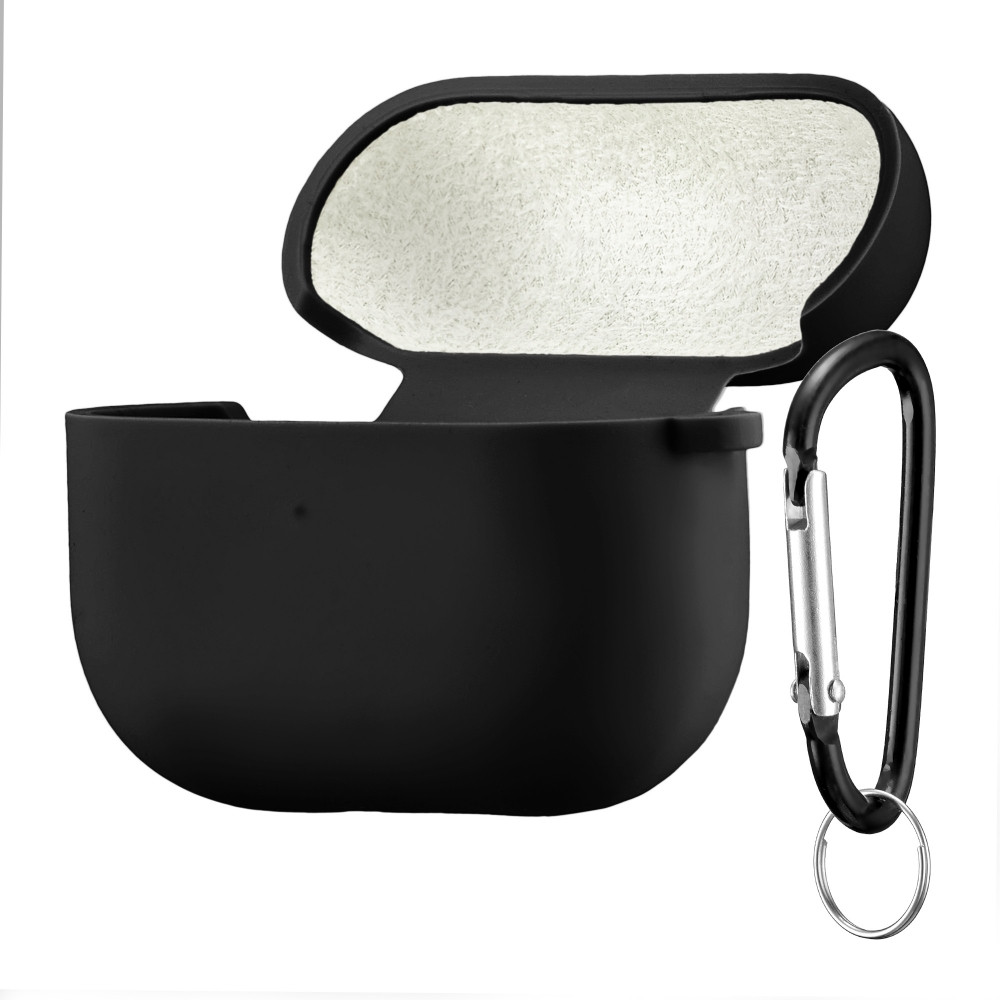 Чохол Silicone Case Fibra для навушників Apple AirPods 4 (Black), фото 1