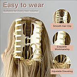 Штучний хвіст хвилястий шиньйон на крабі з утяжкою світло - пшеничний блонд 58 см, фото 3