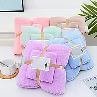Набір 2 флісових рушників Мрія Towel blanket, Подарунковий набір рушників лазня + обличчя для ванної