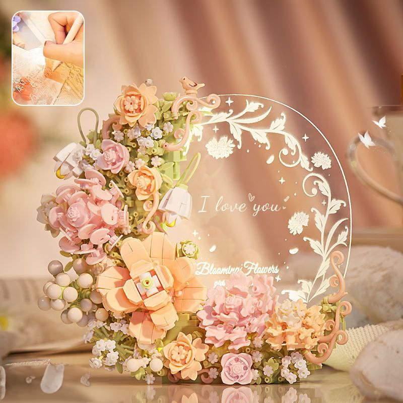 Конструктор нічник блоковий дитячий з підсвіткою з індивідуальним написом, фото 1