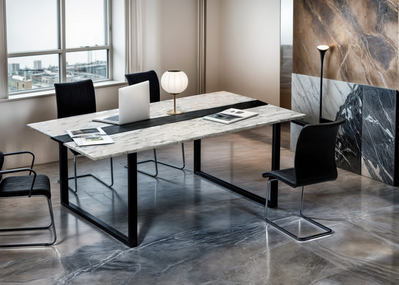 Стіл для переговорів Tobi Sho LOFT Iceberg КСЛА/1/36 стільниця 36 мм, 2100х1100х765 Дуб крафт білий