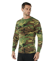 Футболка чоловіча лонгслів довгий рукав камуфляж WOODLAND LONG SLEEVE T-SHIRT ROTHCO США