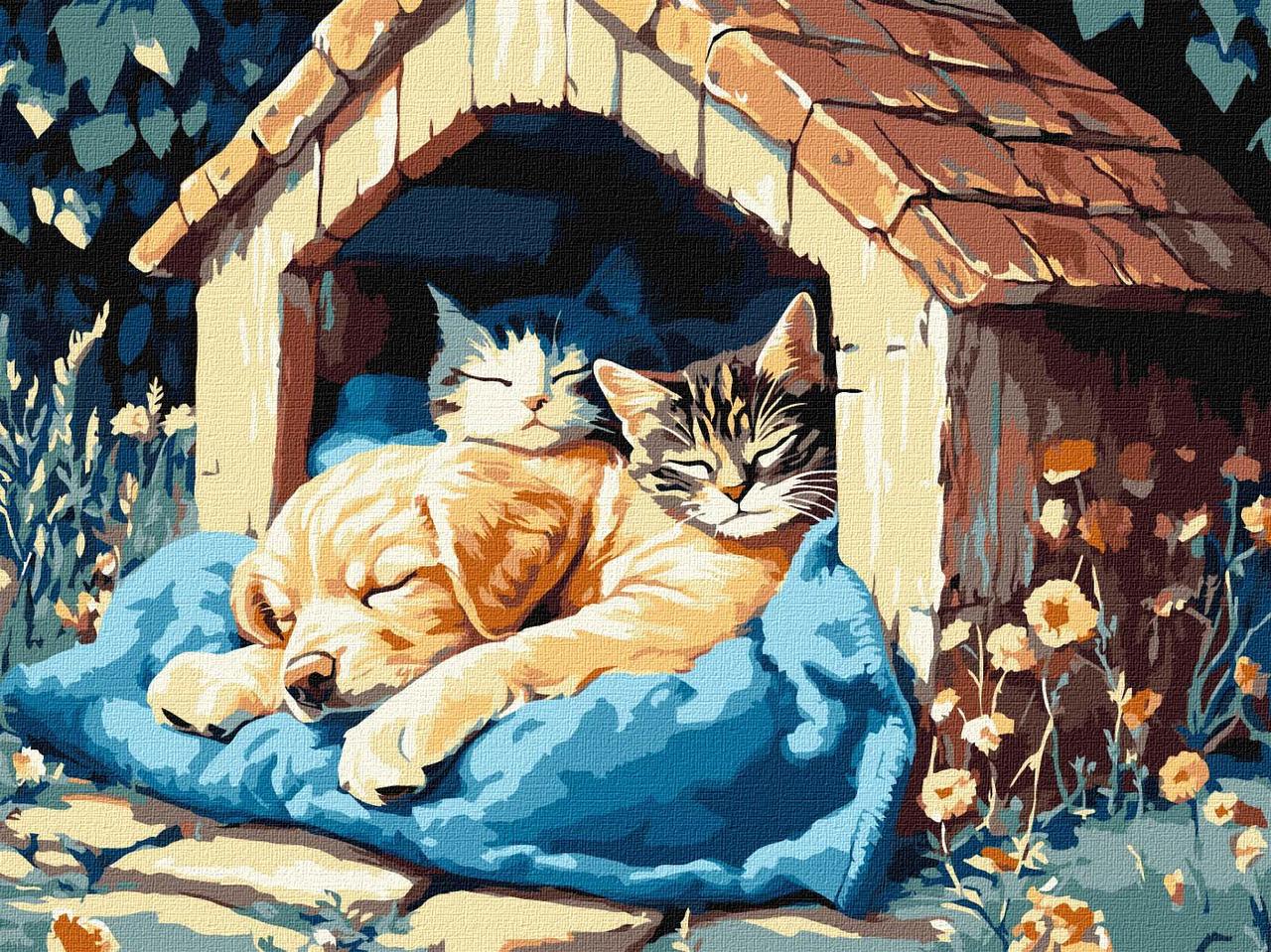 Картина за номерами Тварини. Дружній відпочинок 30*40 см Ідейка KHO 6695 exp, фото 1