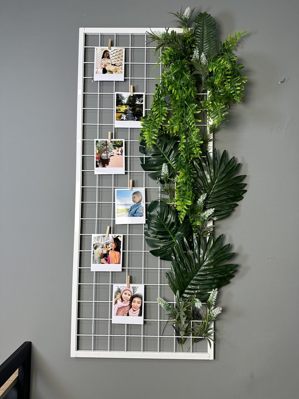 Білий настінний Мудборд-органайзер 100x40 см в рамці – дошка натхнення та зберігання (88162m)