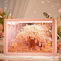 Конструктор нічник зеркало блоковий дитячий з підсвіткою квіти Сакура