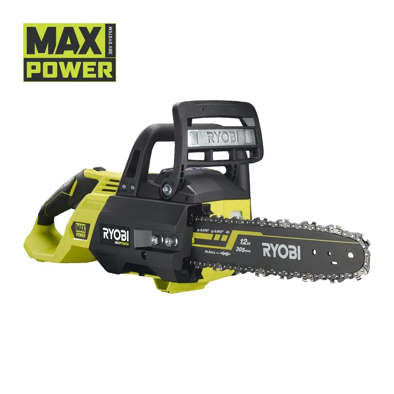 Безщіткова акумуляторна ланцюгова пилка Ryobi RY36CSX30B-0, 30см шина, фото 1