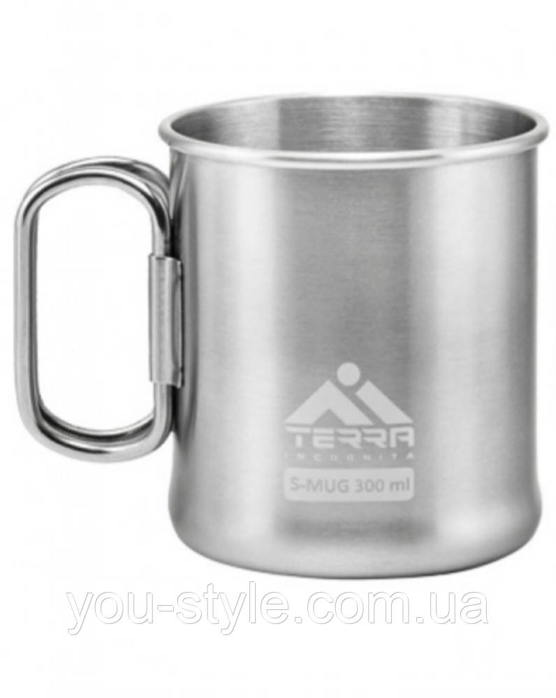 Кружка з складаною ручкою Terra 300 мл срібляста
