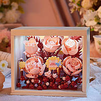 Конструктор нічник зеркало блоковий дитячий з підсвіткою квіти Півонії