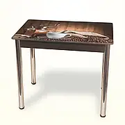 Стіл обідній Даллас стільниця - скло 10 мм + фотодрук УФ_06_156, ноги хром Fusion Furniture