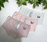 Хлопковые детские трусики шортики для девочек Baykar Турция арт 5378 Комплект 3шт Бабочка со стразами