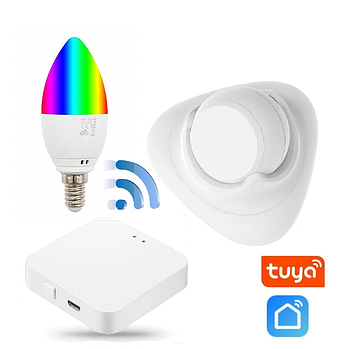 Smart автоматизації освітлення 1DAL LightKit MIX01 | Датчик присутності + Хаб + RGB лампочка Е14 | APP "Tuya"
