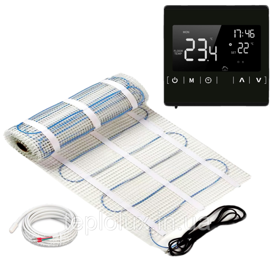 Нагрівальний мат MEXELL (9,0 м2) 1350Вт з терморегулятором Ecoset 1822, фото 1