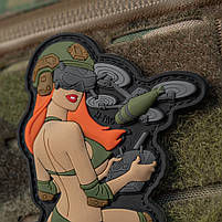 M-Tac нашивка Tactical girl №6 PVC redhead/Light Olive V1, фото 3