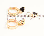 Набір Xuping M&L Колір 18K Сережки Кулон «Чорні кришталеві сердечка», фото 2