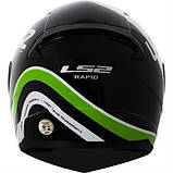 Мотошолом LS2 FF353 Rapid Stark Black Green White, фото 3
