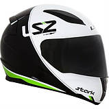 Мотошолом LS2 FF353 Rapid Stark Black Green White, фото 2