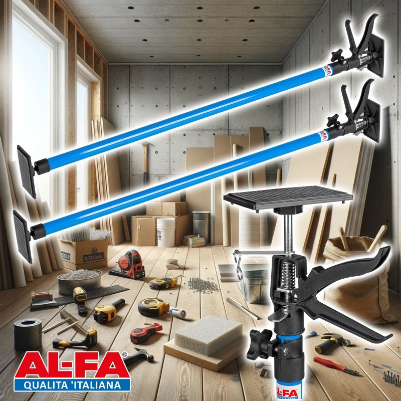 Підпори телескопічні для стель і гіпсокартону 115-290 см 2шт ALFA ALHTS2E, фото 1