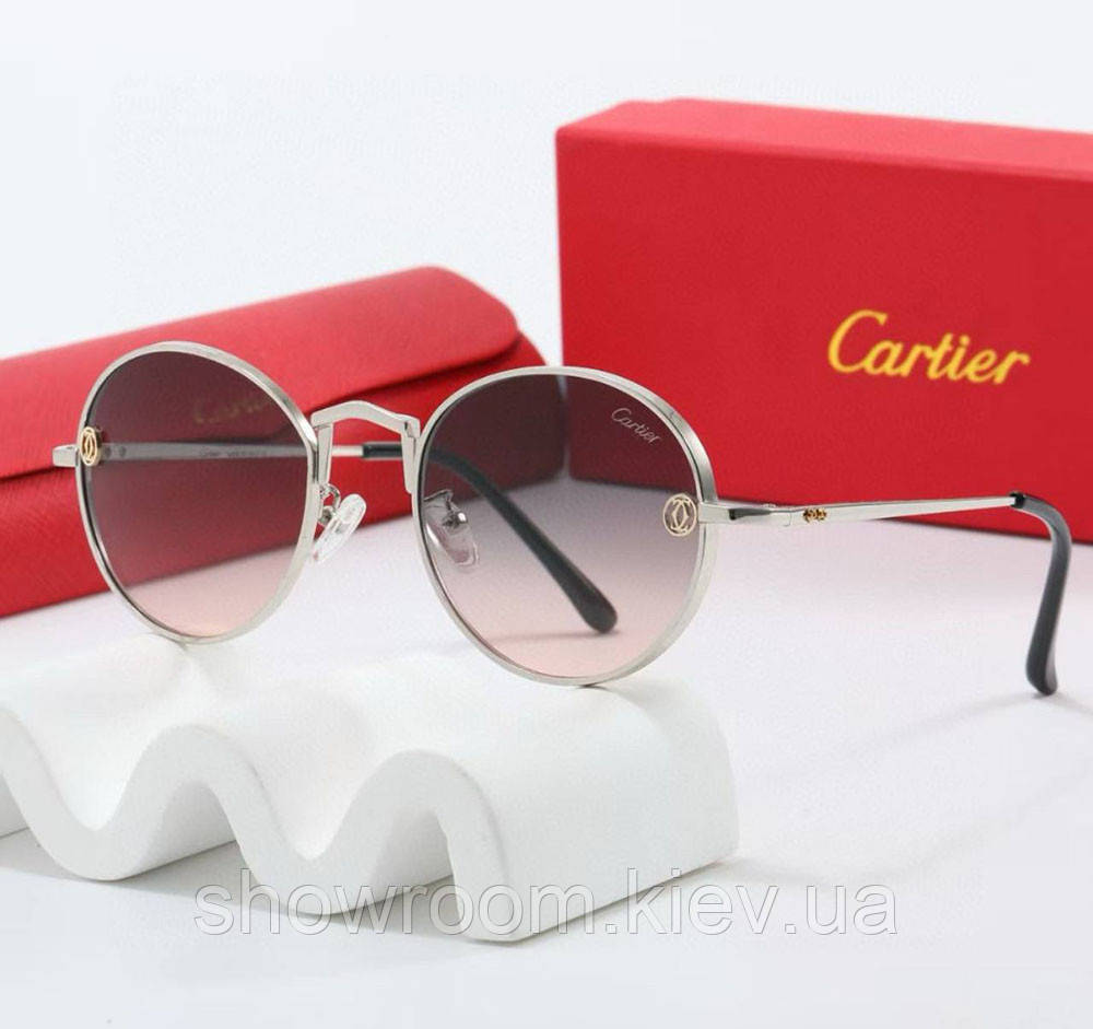 Жіночі круглі сонцезахисні окуляри Cartier (202318) green